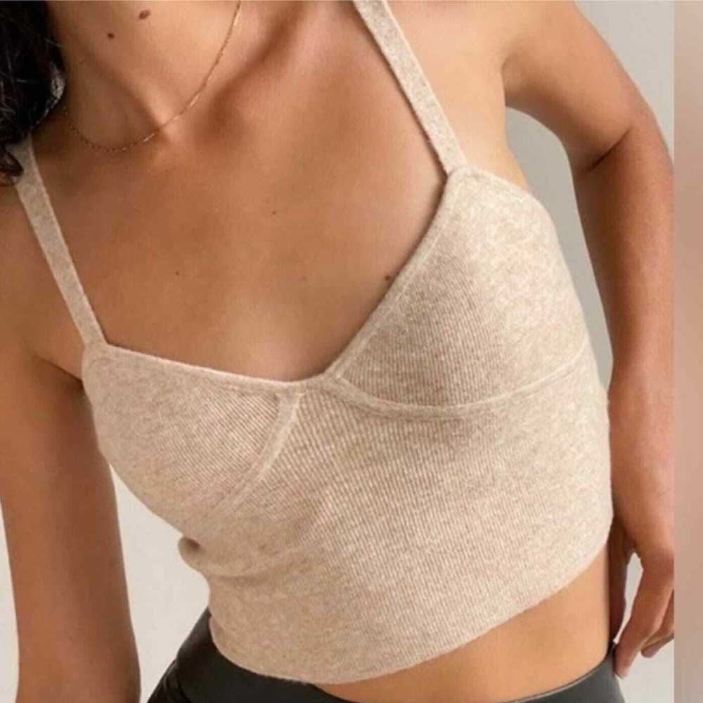 NEW Aritzia Wilfred Sicily Cashmere and Wool Sweater Bustier Tank Top